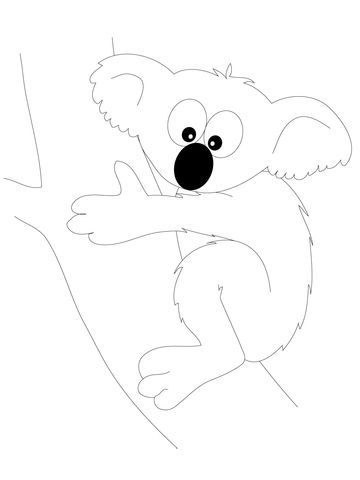 Funny Koala Bear Coloring Page